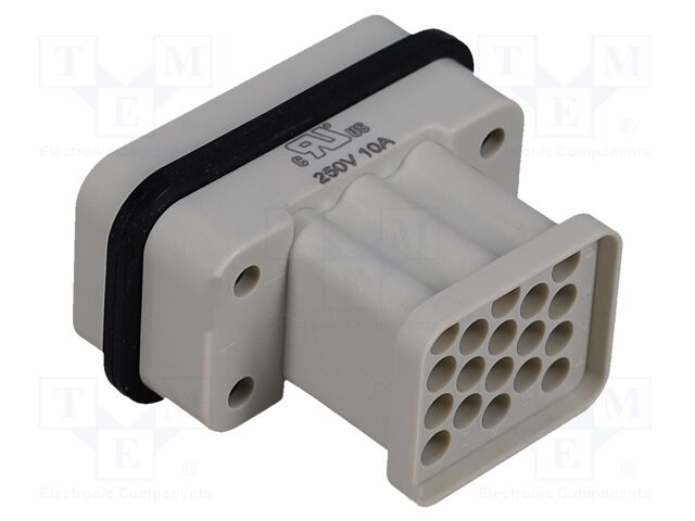 Connector: HDC; -40÷125°C; straight; PIN: 17; crimped; male; 10A