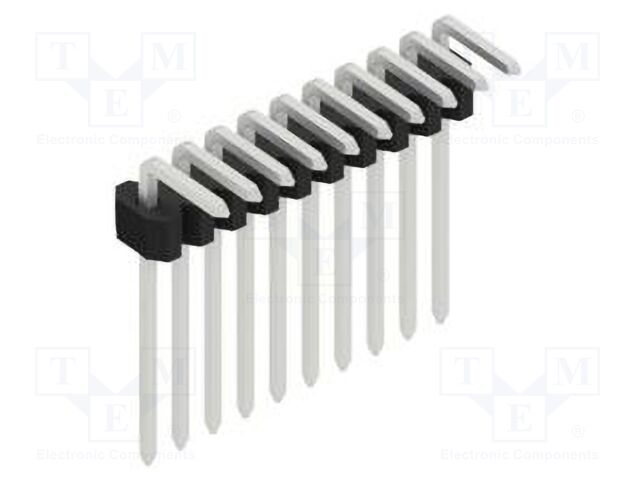 Connector: pin strips; pin header; male; PIN: 10; 1.27mm; THT; 1x10