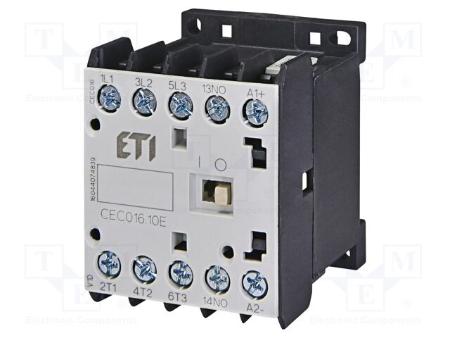 Contactor: 3-pole; NO x3; Auxiliary contacts: NO; 230VAC; 22A; CEC