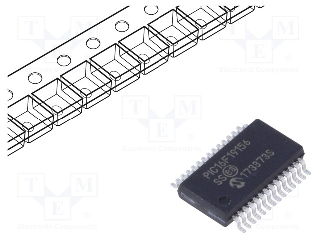 PIC microcontroller; Memory: 28kB; SRAM: 2048B; EEPROM: 256B; SMD
