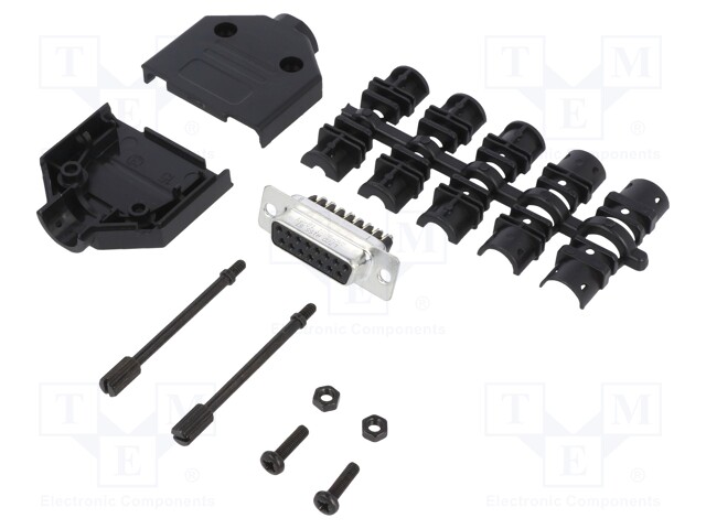 D-Sub; PIN: 15; female; unshielded; straight; screw terminal