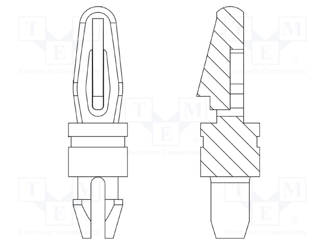PCB distance; polyamide 66; L: 22.2mm; latch/latch; UL94V-2