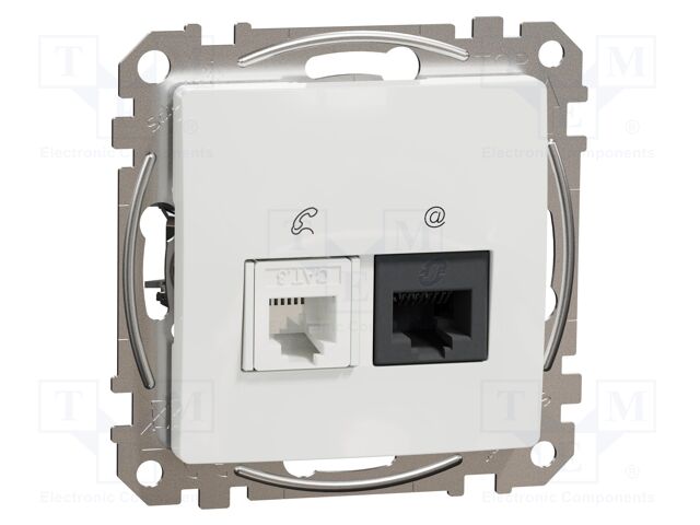 Data-telephone contact; IP20; plaster embedded,in mounting box