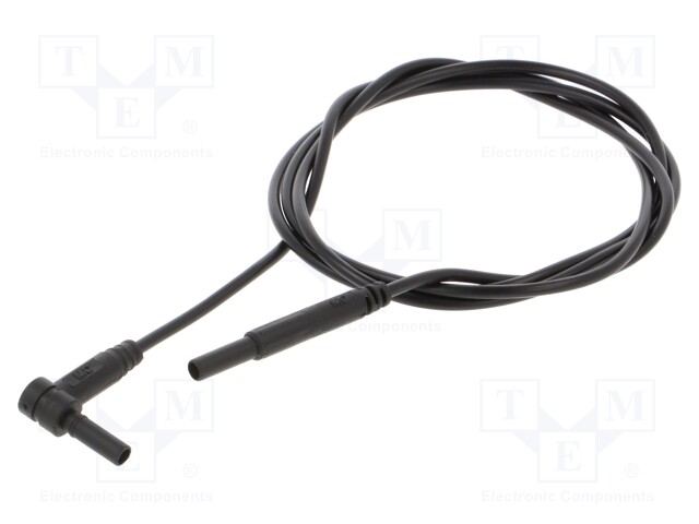 Test lead; 10A; banana plug 2mm,angular banana plug 2mm; Len: 1m