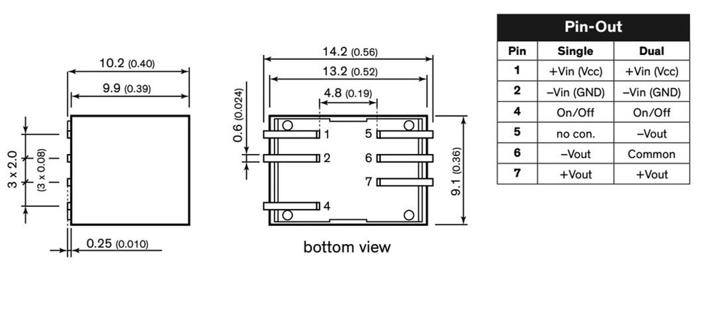 Converter: DC/DC; 1W; Uin: 9÷36V; Uout: 24VDC; Iout: 45mA; SMD; 2.7g