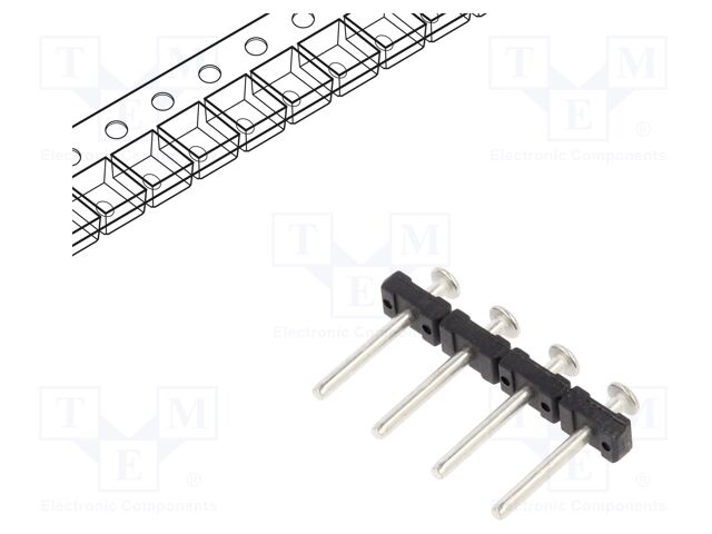Connector: pin strips; pin header; PIN: 4; SMT; 10A; 300V; straight