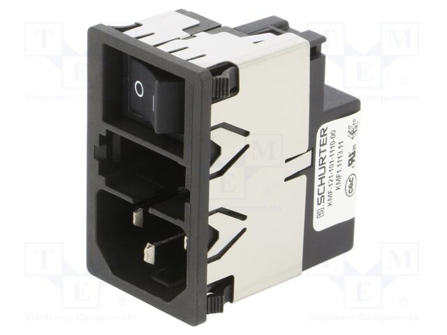 Connector: AC supply; socket; male; 1A; 250VAC; IEC 60320; C14 (E)