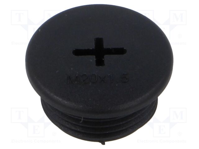Stopper; polyamide; black; IP68; Entrelec; Gland: M20; 10mm