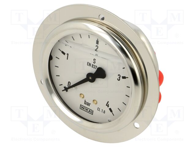 Manometer; 0÷4bar; Class: 1.6; 63mm; Temp: -20÷60°C; steel; 213.53