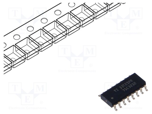 IC: interface; receiver,line driver; RS232; 1000kbps; SOIC16