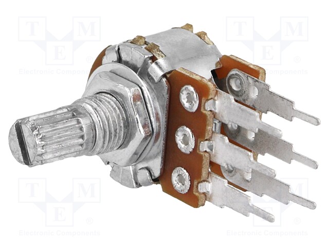 Potentiometer: shaft; single turn; 2.2kΩ; 125mW; ±20%; THT; 6mm