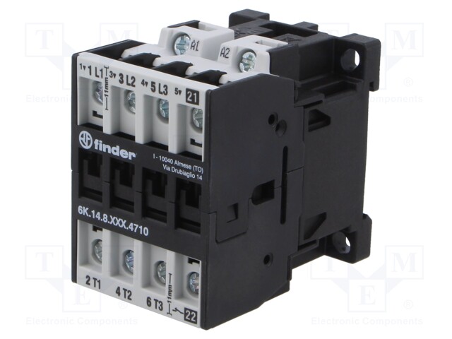 Contactor: 4-pole; for DIN rail mounting; 6K; IP20