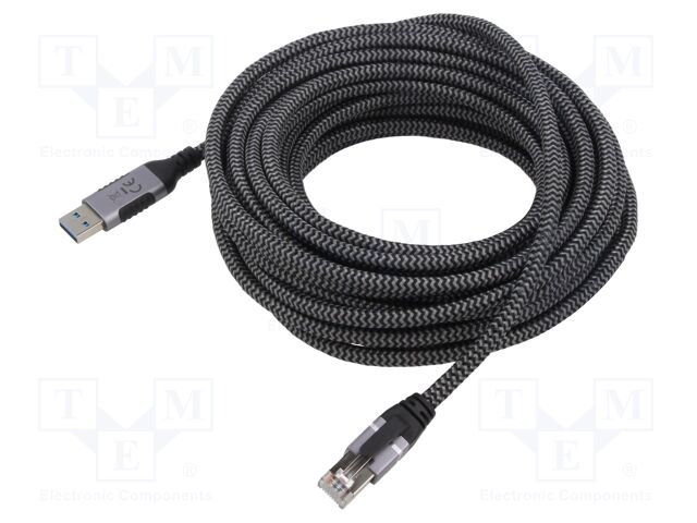 Cable; USB 3.0; RJ45 plug,USB A plug; 7.5m; 1Gbps; Øcable: 5.6mm