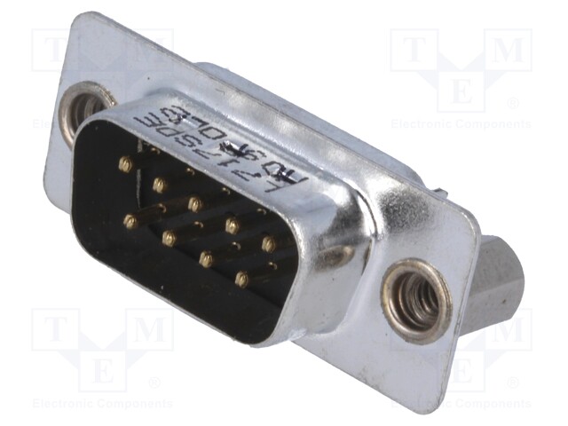 D-Sub; PIN: 9; male; straight; THT; Locking: screws; UNC4-40; 250V