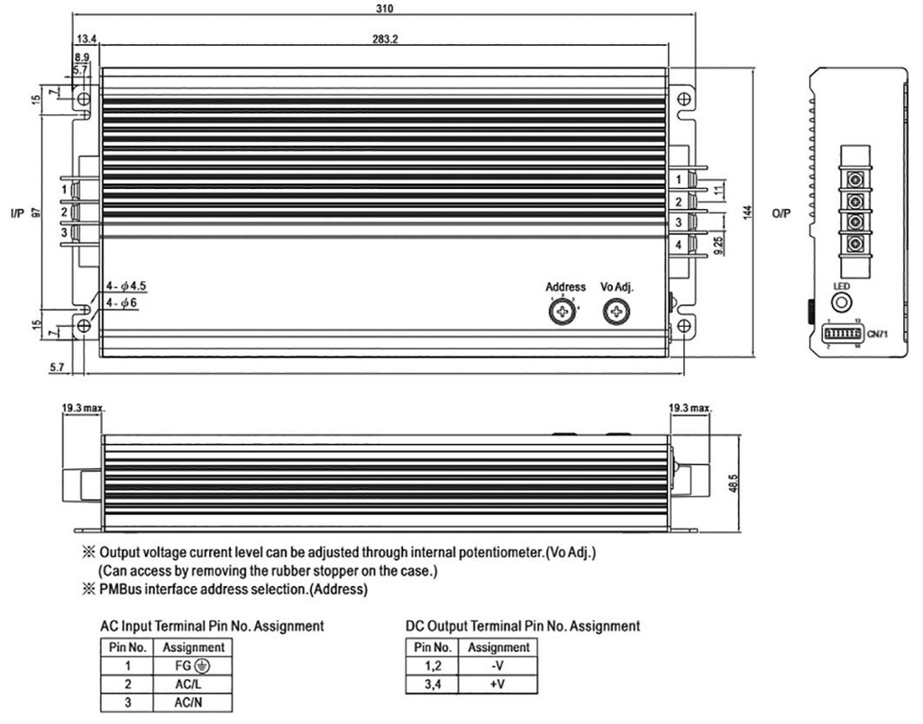 Power supply: switching; for building in,modular; 1008W; 24VDC