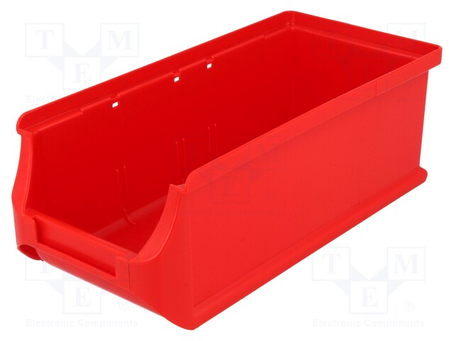 Container: workshop; red; plastic; H: 75mm; W: 102mm; D: 215mm