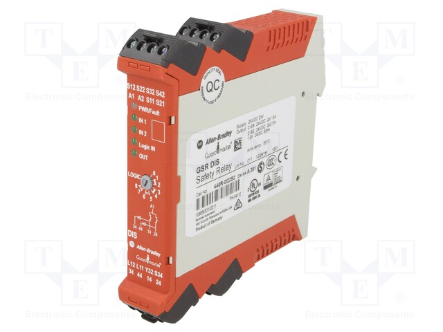 Module: safety relay; Series: GSR; 24VDC; 24VAC; IN: 4; OUT: 2; IP40