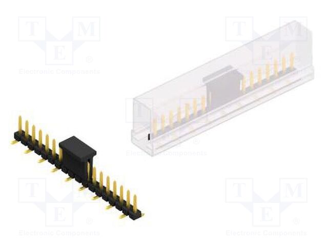 Connector: pin strips; pin header; male; PIN: 18; 2.54mm; SMT; 1x18