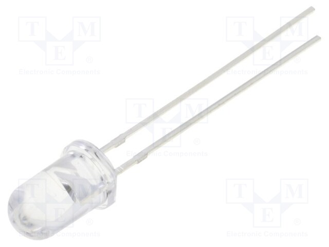 LED; 5mm; white cold; 2180÷3000mcd; 15°; Front: convex; 12000(typ)K