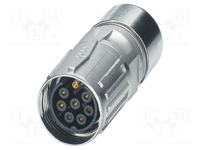 Connector: M17; plug; ST; PIN: 8; 630V; 14A; shielded; IP67; 7+PE