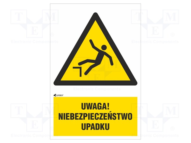 Safety sign; warning; Mat: PVC; W: 200mm; H: 300mm