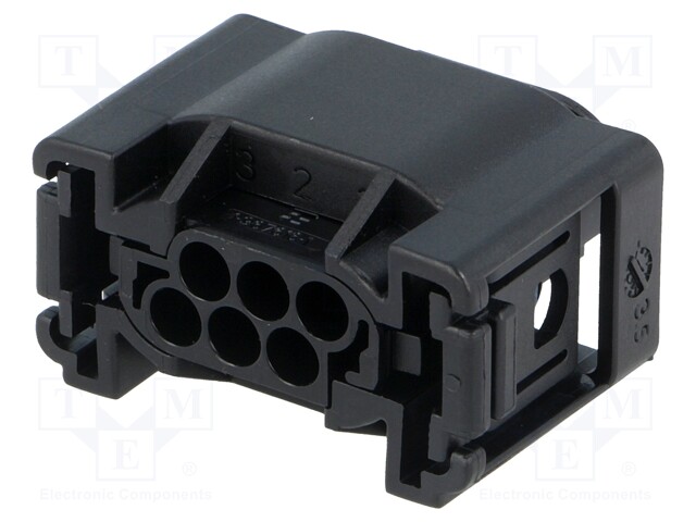 Connector: automotive; MQS; plug; female; w/o contacts; PIN: 6