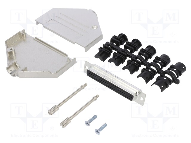 D-Sub HD; PIN: 62; female; shielded; straight; soldering; for cable