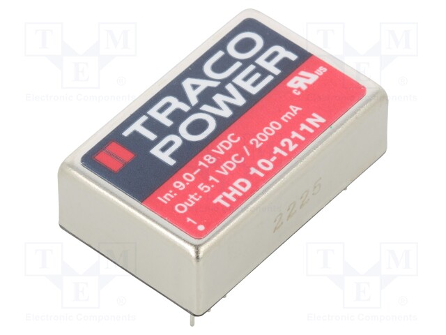 Converter: DC/DC; 10W; Uin: 9÷18V; 5.1VDC; Iout: 2000mA; DIP24; 17.3g