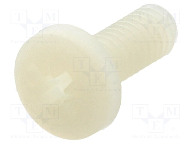 Screw; M4x10; 0.7; Head: cheese head; Pozidriv; 1mm; polyamide