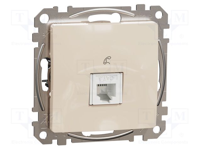 Telephone socket; IP20; plaster embedded,in mounting box; beige