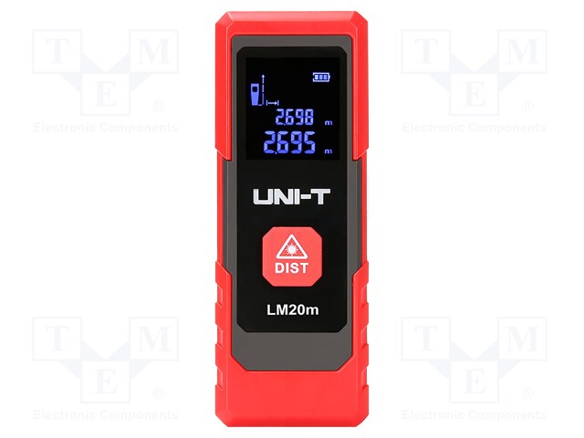 Distance meter; LCD 1,2"; 0,2÷20m; Meas.accur: ±2mm; Resol: 0,001m