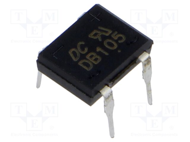 Bridge rectifier: single-phase; 600V; If: 1A; Ifsm: 50A; DB-1; THT