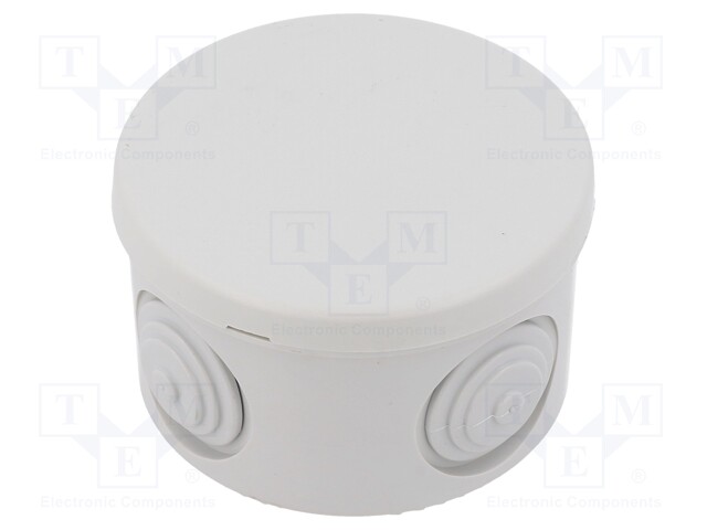 Enclosure: junction box; Ø: 84mm; Z: 50mm; light grey