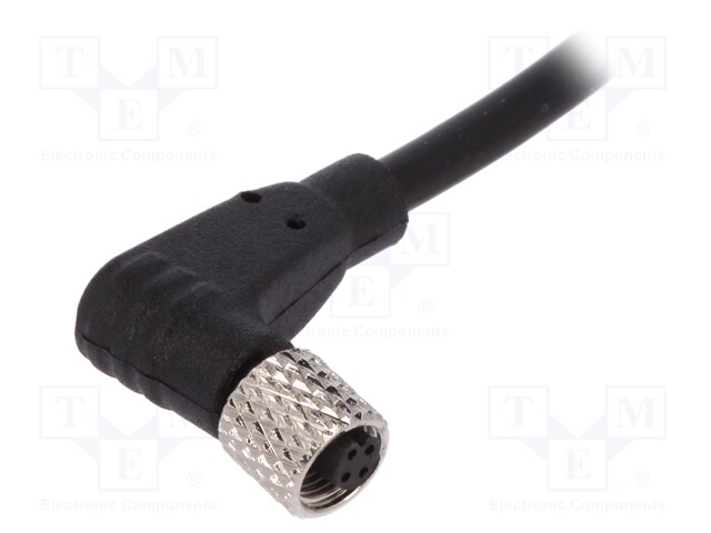 Connector: M5; plug; female; cables; PIN: 4; 1A; angled; IP67; 60V