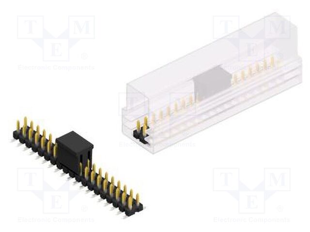 Connector: pin strips; pin header; male; PIN: 38; 2.54mm; SMT; 2x19