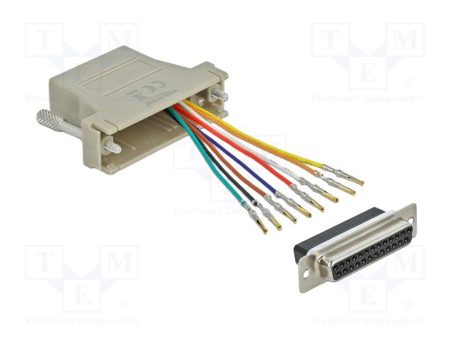 Adapter; D-Sub 25pin socket,RJ45 socket; grey