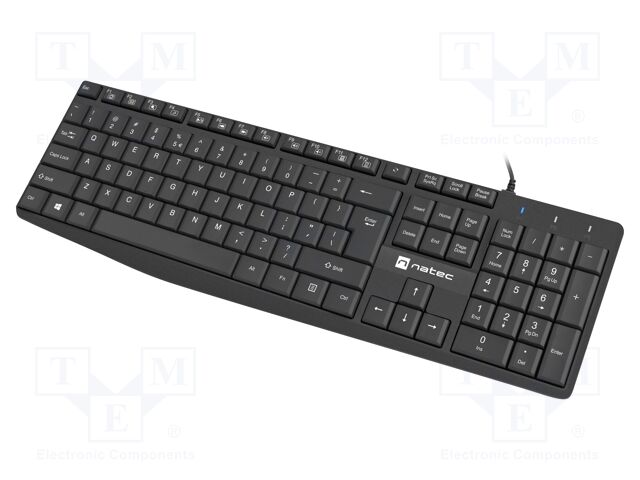 Keyboard; black; USB A; wired,slim,US layout; Len: 1.8m