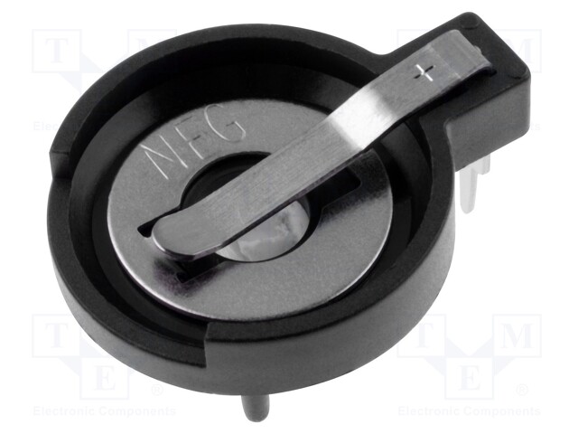 Socket; Mounting: THT,horizontal; Batt.no: 1; Ø: 20mm; 5.9mm