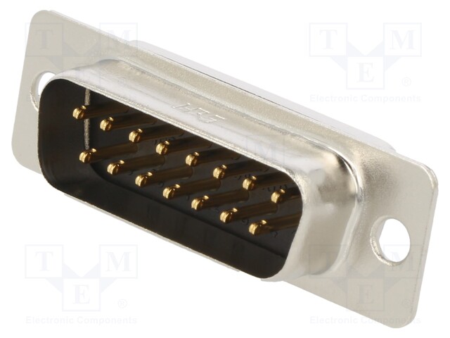 D-Sub; PIN: 15; plug; HD; male; soldering; gold-plated