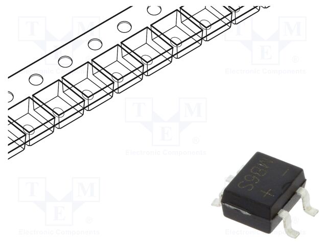 Bridge rectifier: single-phase; 600V; If: 800mA; Ifsm: 35A; MBS; SMT
