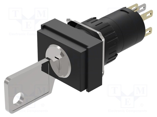 Switch: rotary with key; 16mm; Stabl.pos: 2; NC + NO; Pos: 2; 51