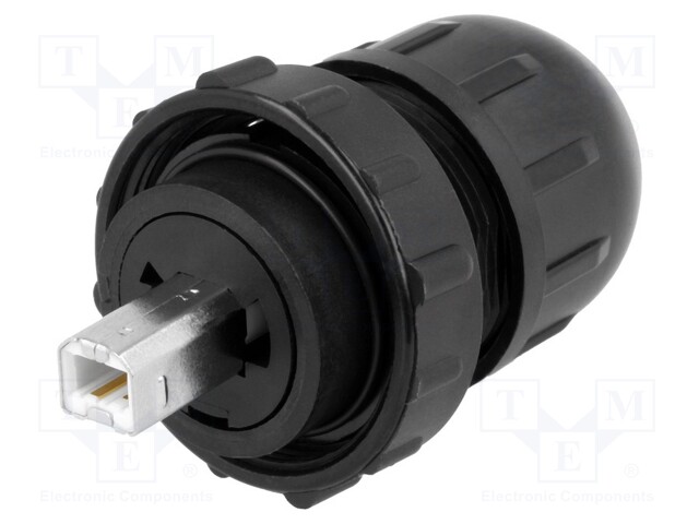 Plug; USB B; Data-Con-X; for cable; straight; USB 2.0; IP67,IP68