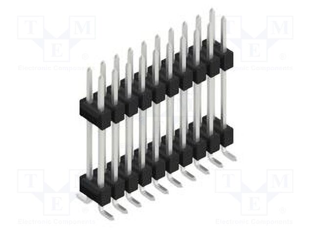 Connector: pin strips; pin header; male; PIN: 20; 2.54mm; SMT; 2x10