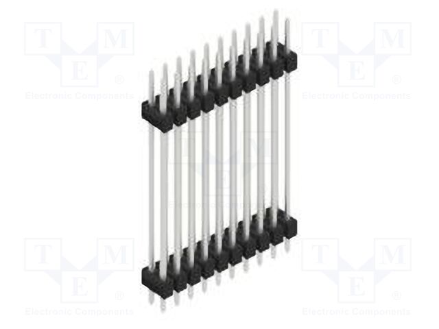 Connector: pin strips; pin header; male; PIN: 20; 2.54mm; THT; 2x10