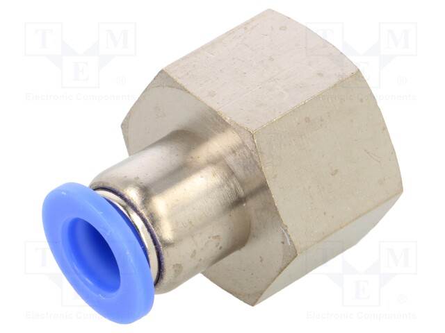 Push-in fitting; straight; -0.95÷15bar; nickel plated brass
