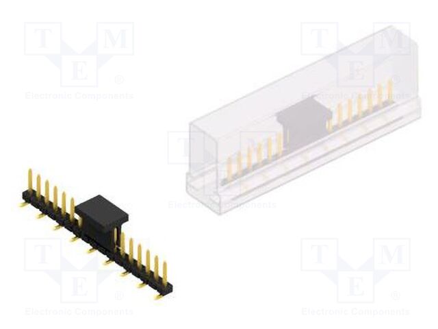Connector: pin strips; pin header; male; PIN: 17; 2mm; SMT; 1x17