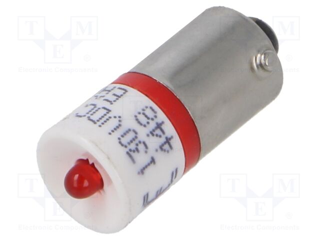 LED lamp; red; BA9S; 130VDC; No.of diodes: 1