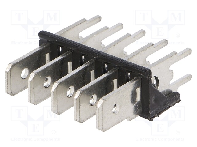 Terminal: spade terminal strip; 6.3mm; 0.8mm; THT; brass; tinned