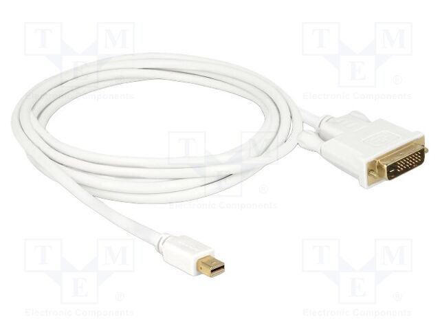 Cable; DVI-D (24+1) plug,mini DisplayPort plug; 2m; white; 32AWG