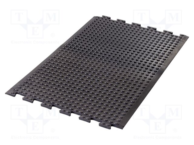 Anti fatigue mat; Width: 0.6m; L: 0.9m; Mat: rubber; Colour: black